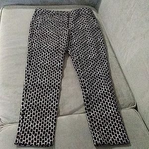 Adrianna Pappell Black and White Print Ankle Pants